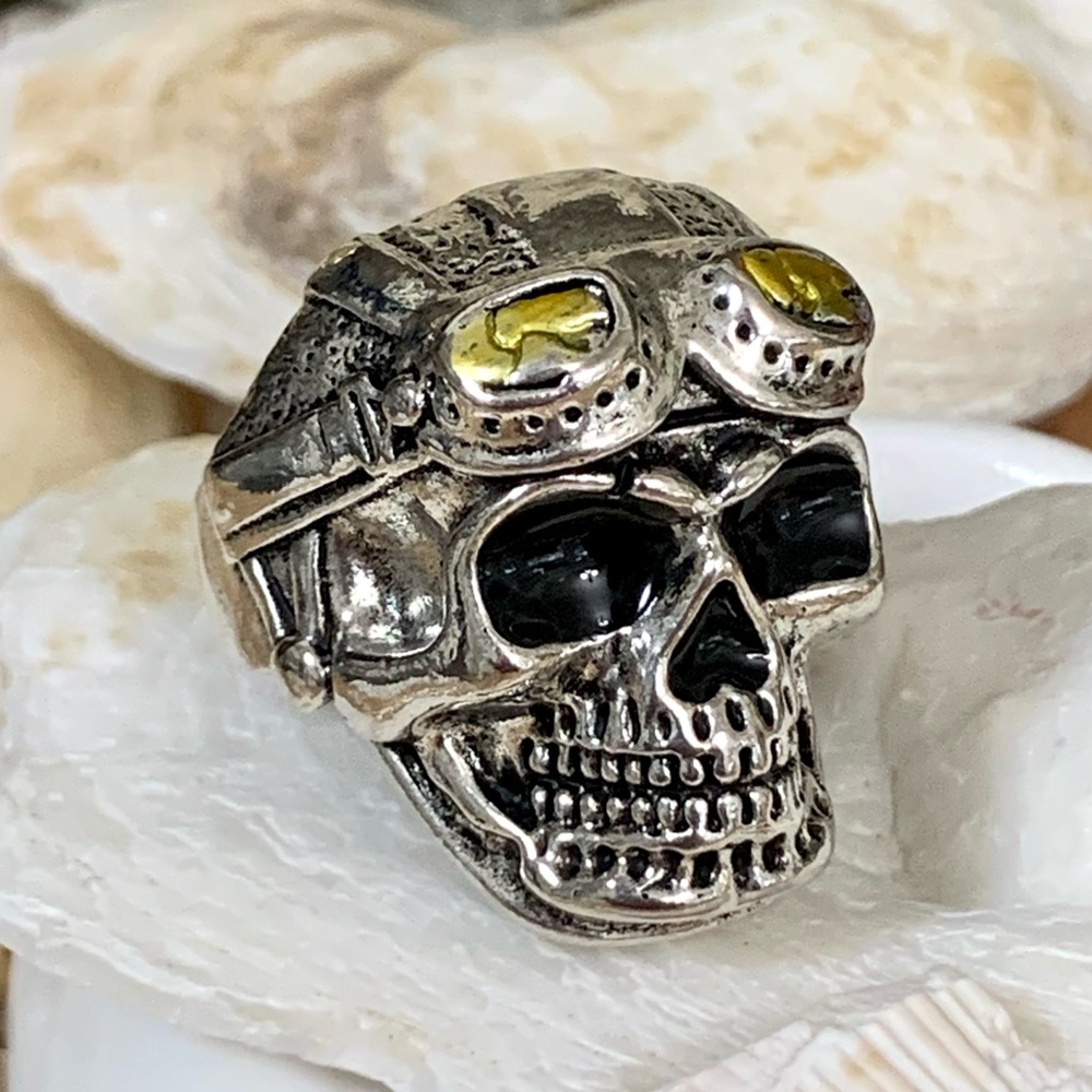 Biker Skull Ring - Picture 1 of 9